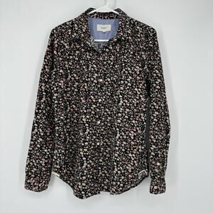 Birds of Paradis Trovata Shirt Womens Small Floral Corduroy Button Up Top